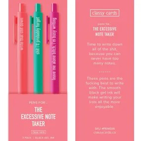Pen Set - Excessive Note Taker