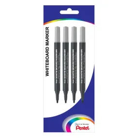Pentel whiteboard marker small barrel mw5s 1.3mm black pack 4 h/s