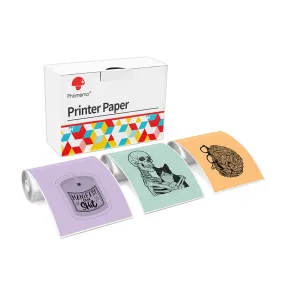 Phomemo 53mm Orange/Green/Purple Sticker 20-Year-Lasting Thermal Paper for T02/M02X/M832丨3 Rolls