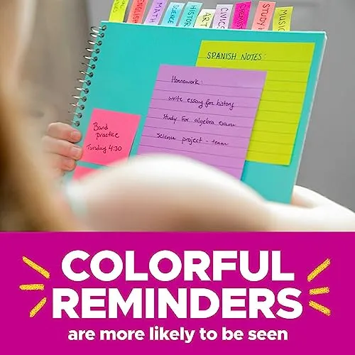 Post-it Super Sticky Notes, 24 Note Pads, 3x3 in., 2x the Sticking Power, School Supplies and Office Products for Vertical Surfaces, Monitors, Walls & Windows, Supernova Neons Collection