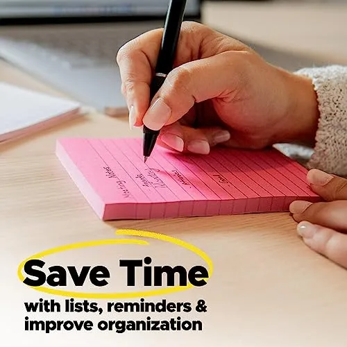Post-it Super Sticky Notes, 24 Note Pads, 3x3 in., 2x the Sticking Power, School Supplies and Office Products for Vertical Surfaces, Monitors, Walls & Windows, Supernova Neons Collection