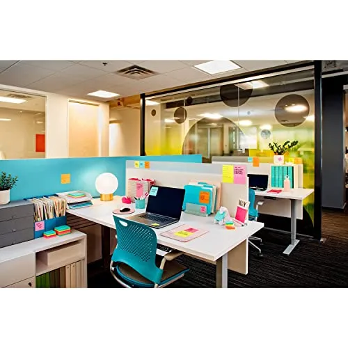Post-it Super Sticky Notes, 24 Note Pads, 3x3 in., 2x the Sticking Power, School Supplies and Office Products for Vertical Surfaces, Monitors, Walls & Windows, Supernova Neons Collection