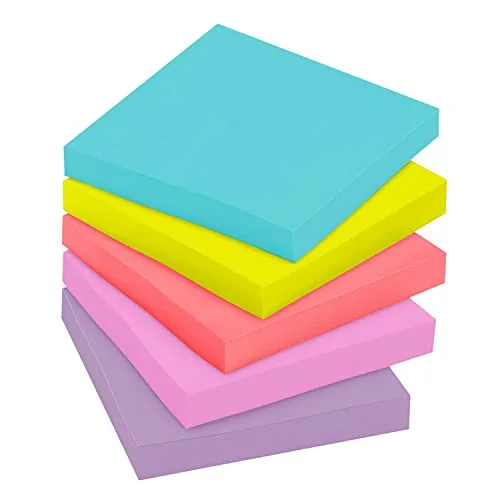 Post-it Super Sticky Notes, 24 Note Pads, 3x3 in., 2x the Sticking Power, School Supplies and Office Products for Vertical Surfaces, Monitors, Walls & Windows, Supernova Neons Collection