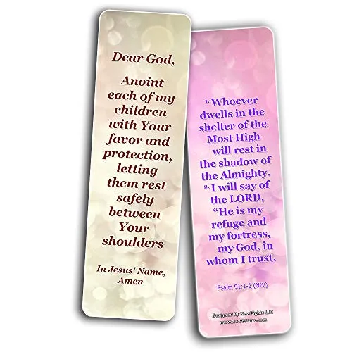 Pray Over your Children Bookmarks (30 Pack) - Handy Sample Prayer for Kids To Learn and Memorize