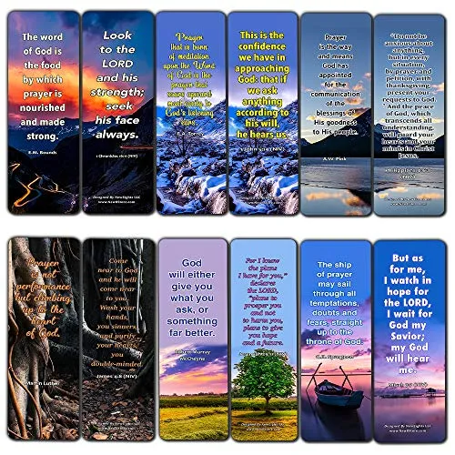 Prayer Quotes Bookmarks (30 Pack) - Handy Sample Prayer Quotes Perfect For Any Occasion