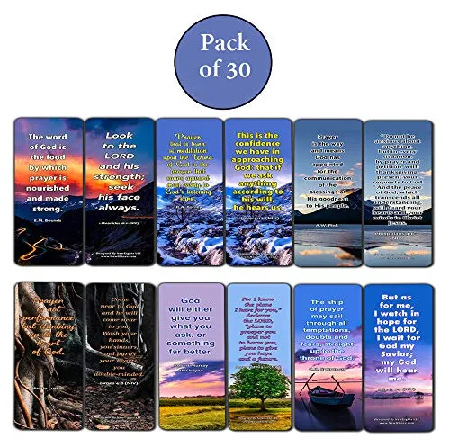 Prayer Quotes Bookmarks (30 Pack) - Handy Sample Prayer Quotes Perfect For Any Occasion