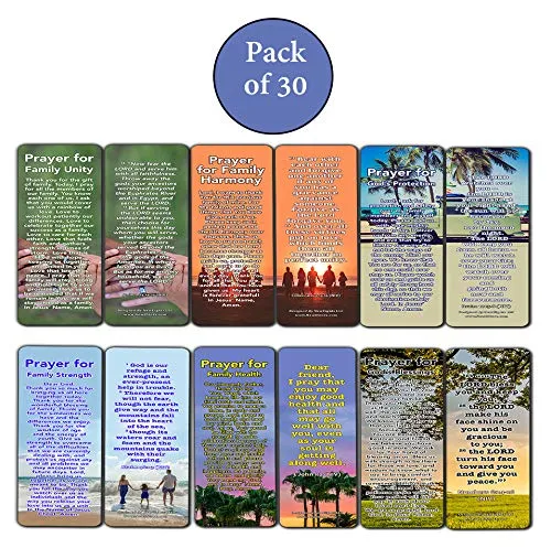 Prayers for Family Bookmarks (30 Pack) - Handy Sample Prayer Perfect For Family Gatherings