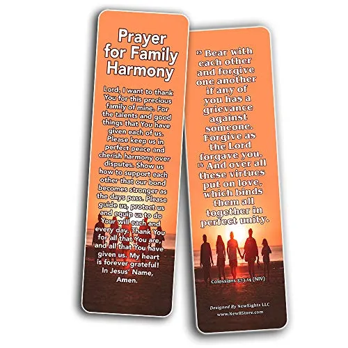 Prayers for Family Bookmarks (30 Pack) - Handy Sample Prayer Perfect For Family Gatherings