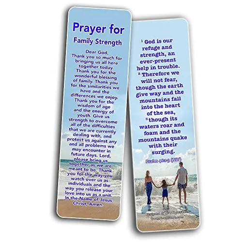 Prayers for Family Bookmarks (30 Pack) - Handy Sample Prayer Perfect For Family Gatherings