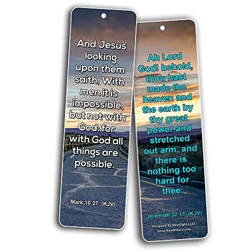 Religious Bible Quotes Bookmarks for Doing The Impossible (KJV) (30-Pack) - Handy Bible Verses Perfect for Daily Encouragement