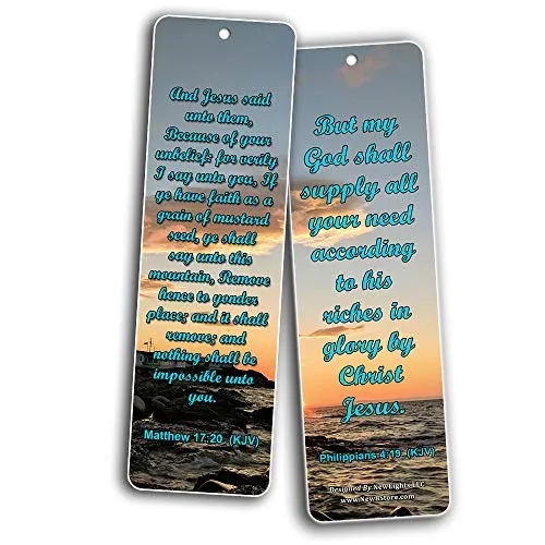 Religious Bible Quotes Bookmarks for Doing The Impossible (KJV) (30-Pack) - Handy Bible Verses Perfect for Daily Encouragement