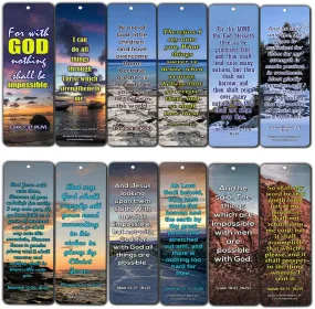Religious Bible Quotes Bookmarks for Doing The Impossible (KJV) (30-Pack) - Handy Bible Verses Perfect for Daily Encouragement