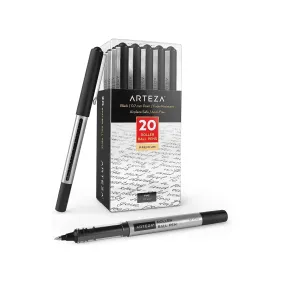 Rollerball Pens | Pack of 20 | 0.7mm Black Liquid Ink Pens