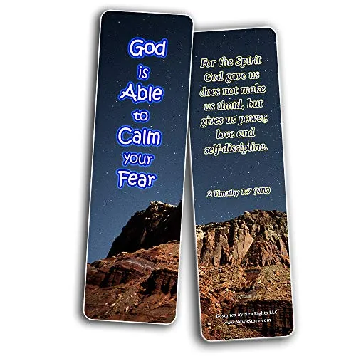 Scriptures Bookmarks - Bible Verses about Strength (30 Pack) - Well Designed and Easy To Memorize Bible Verses - Reverence Bible Texts VBS Sunday School Easter Baptism Thanksgiving Christmas Rewards