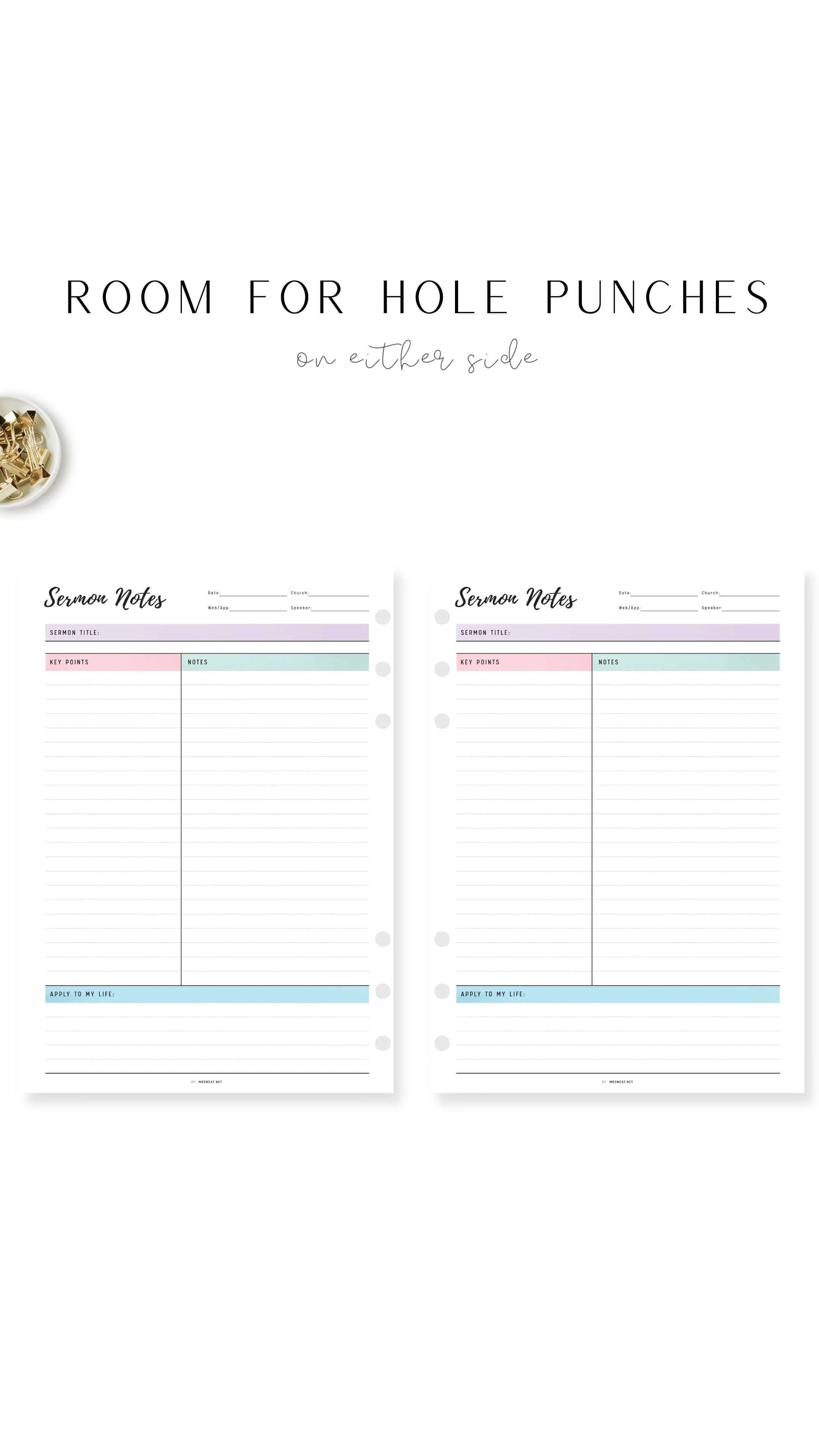 Sermon Notes Journal Printable - Vol.02 - M328