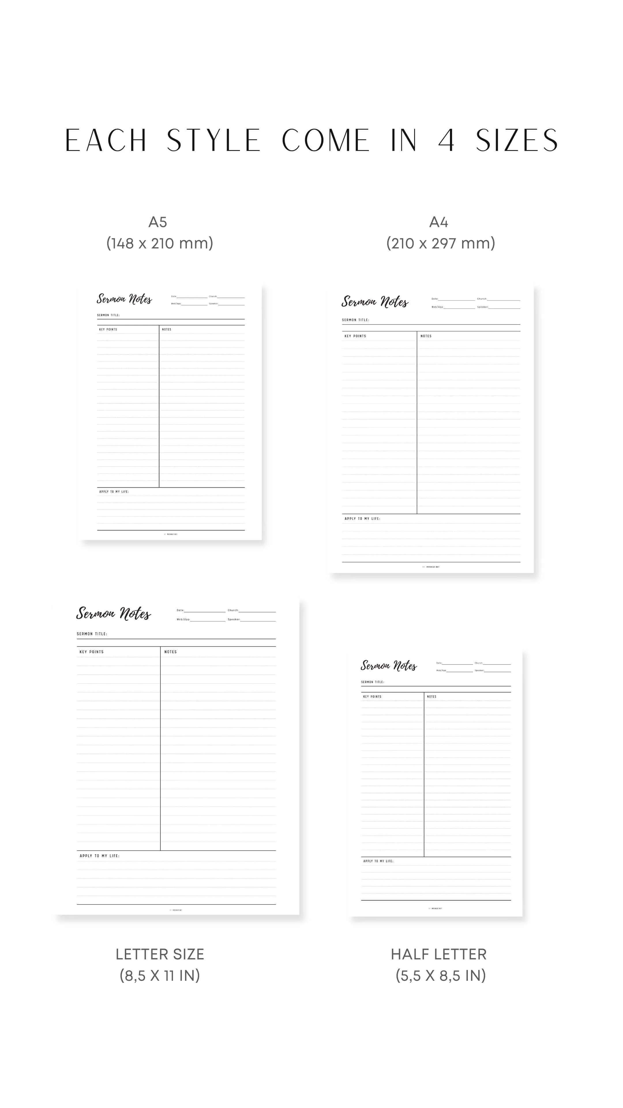 Sermon Notes Journal Printable - Vol.02 - M328
