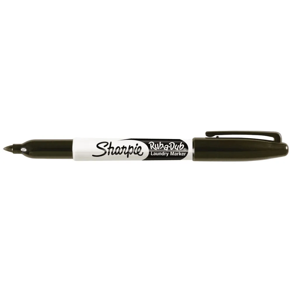 Sharpie Rub-A-Dub Laundry Marker Permanent Black 1.0mm Pack 12