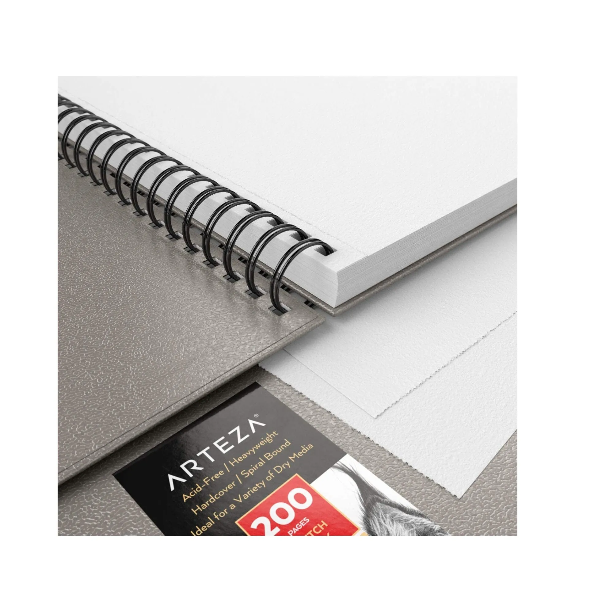 Sketch Book | 9x12-inch | Gray Drawing Pad | 100 Sheets | 68 lb 100 GSM | Hardcover Sketchbook | Spiral-Bound
