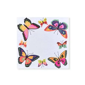 Small Square Notes: Neon Butterflies