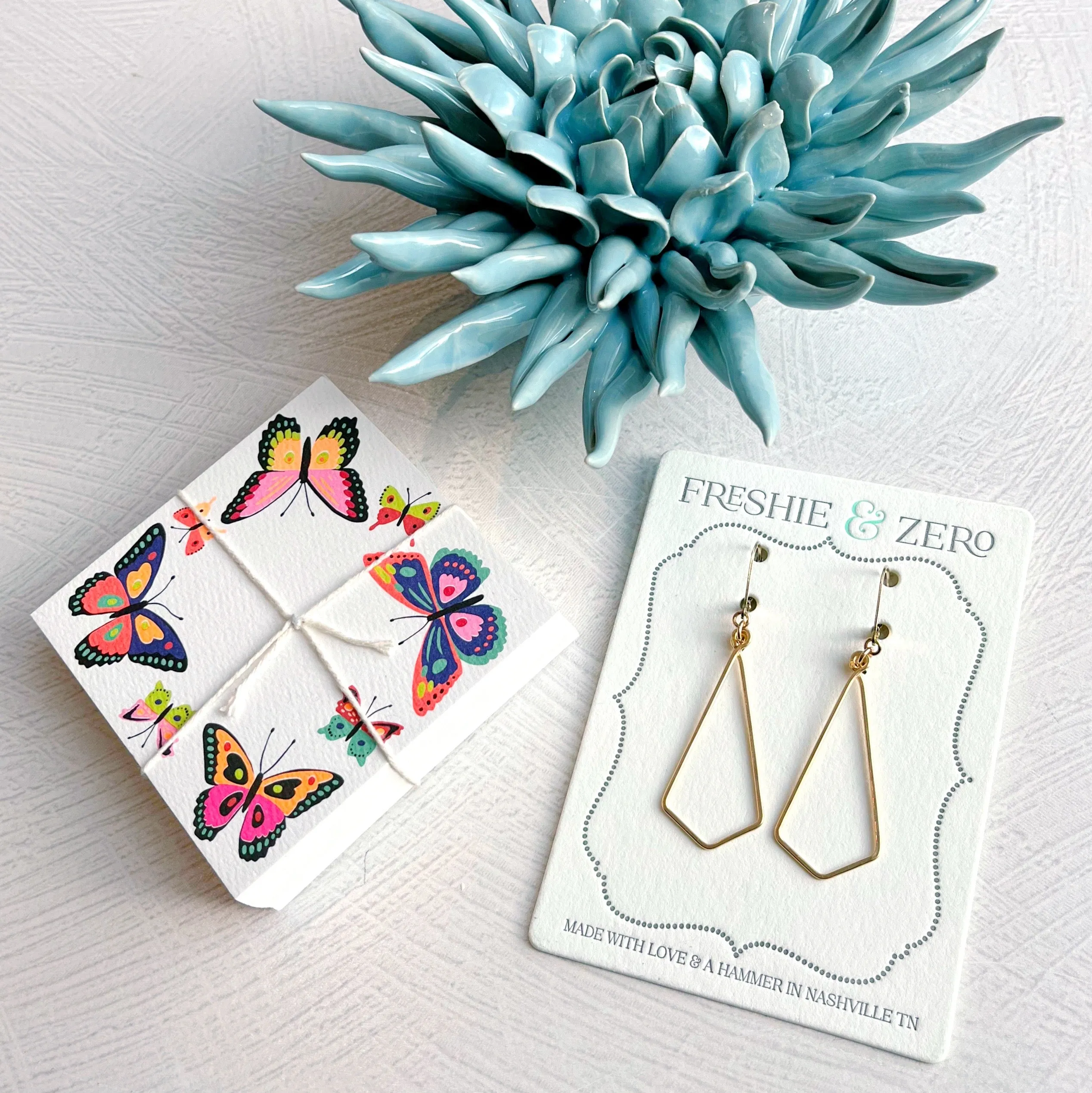 Small Square Notes: Neon Butterflies