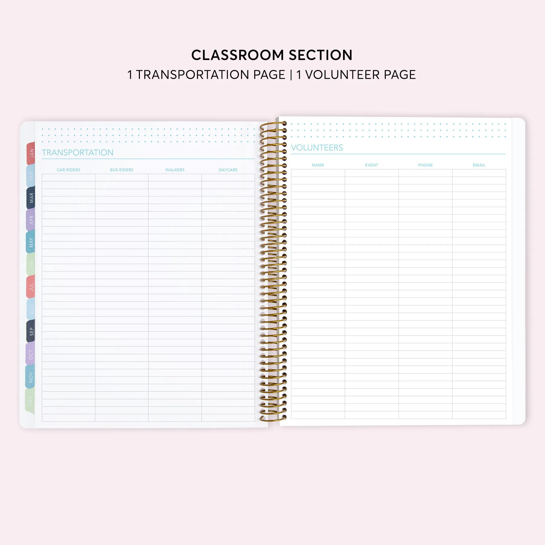 Teacher Planner - Colorful Florals White