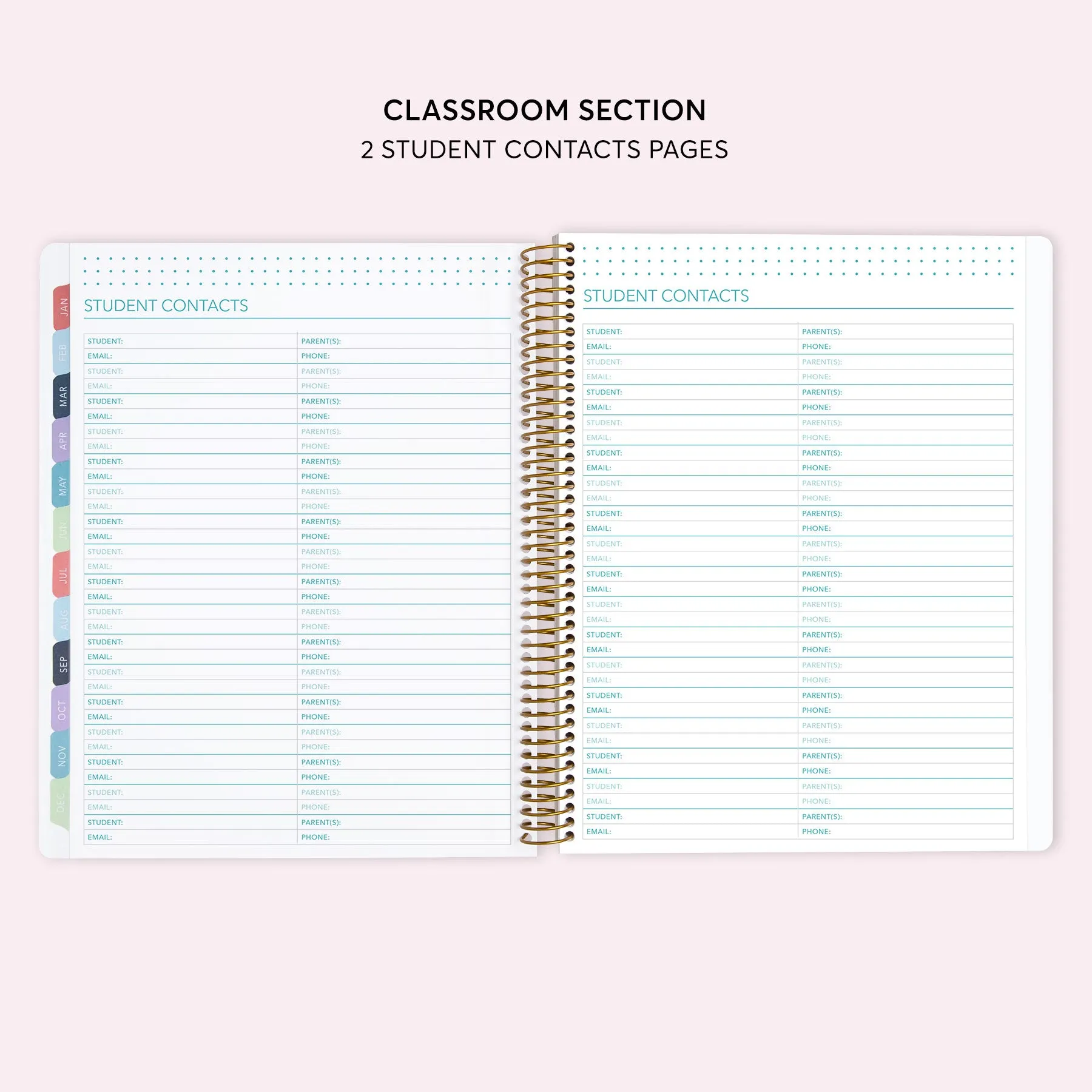 Teacher Planner - Colorful Florals White