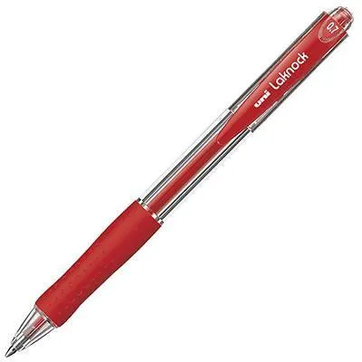 Uni-Ball Sn100 Laknock Retractable Ballpoint Pen Fine 0.7Mm Red