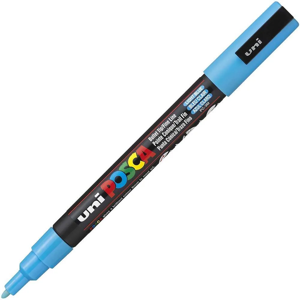 Uni Pc-3M Posca Poster Marker Fine Bullet Tip 1.3Mm Light Blue