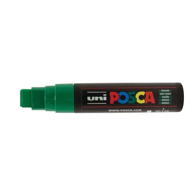 Uni Posca Marker 15.0mm Extra-Broad Chisel Green PC-17K