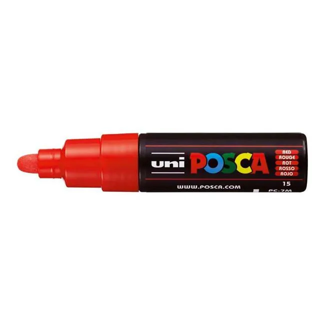 Uni Posca Marker 4.5-5.5mm Bold Bullet Red PC-7M