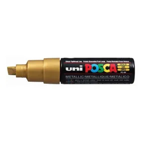 Uni Posca Marker 8.0mm Bold Chisel Gold PC-8K