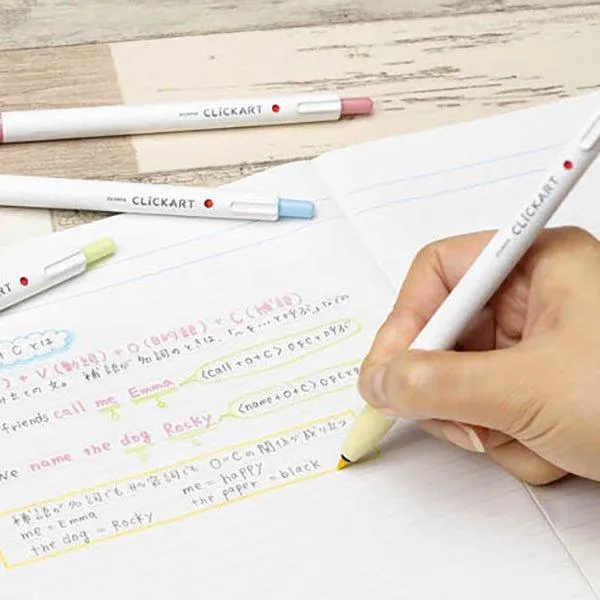 ZEBRA CLICKART Gentle light color WYSS22 0.6mm water-based pen single 12 color set