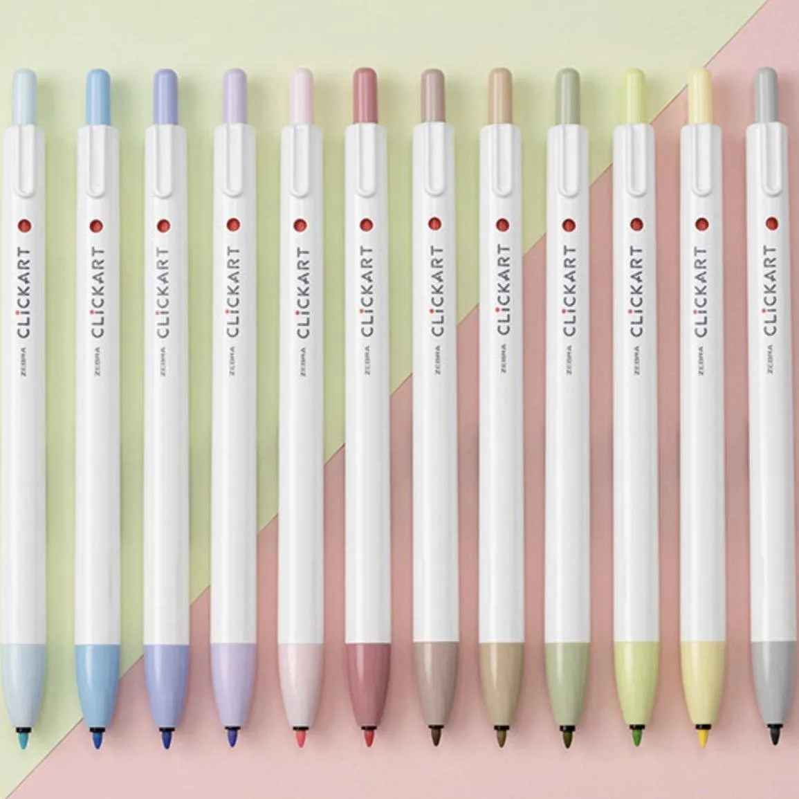 ZEBRA CLICKART Gentle light color WYSS22 0.6mm water-based pen single 12 color set