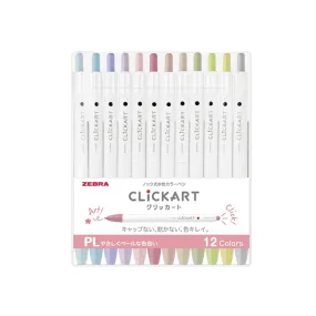ZEBRA CLICKART Gentle light color WYSS22 0.6mm water-based pen single 12 color set