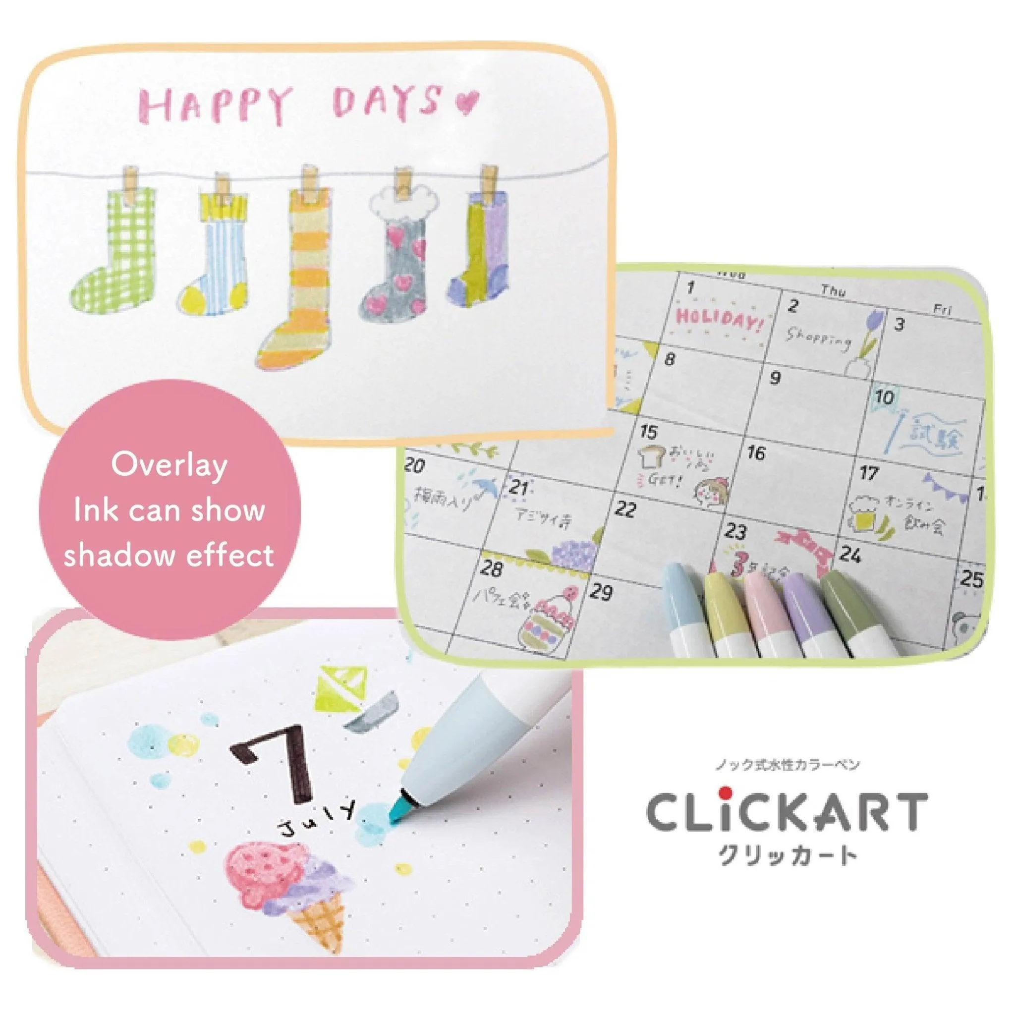 ZEBRA CLICKART Gentle light color WYSS22 0.6mm water-based pen single 12 color set