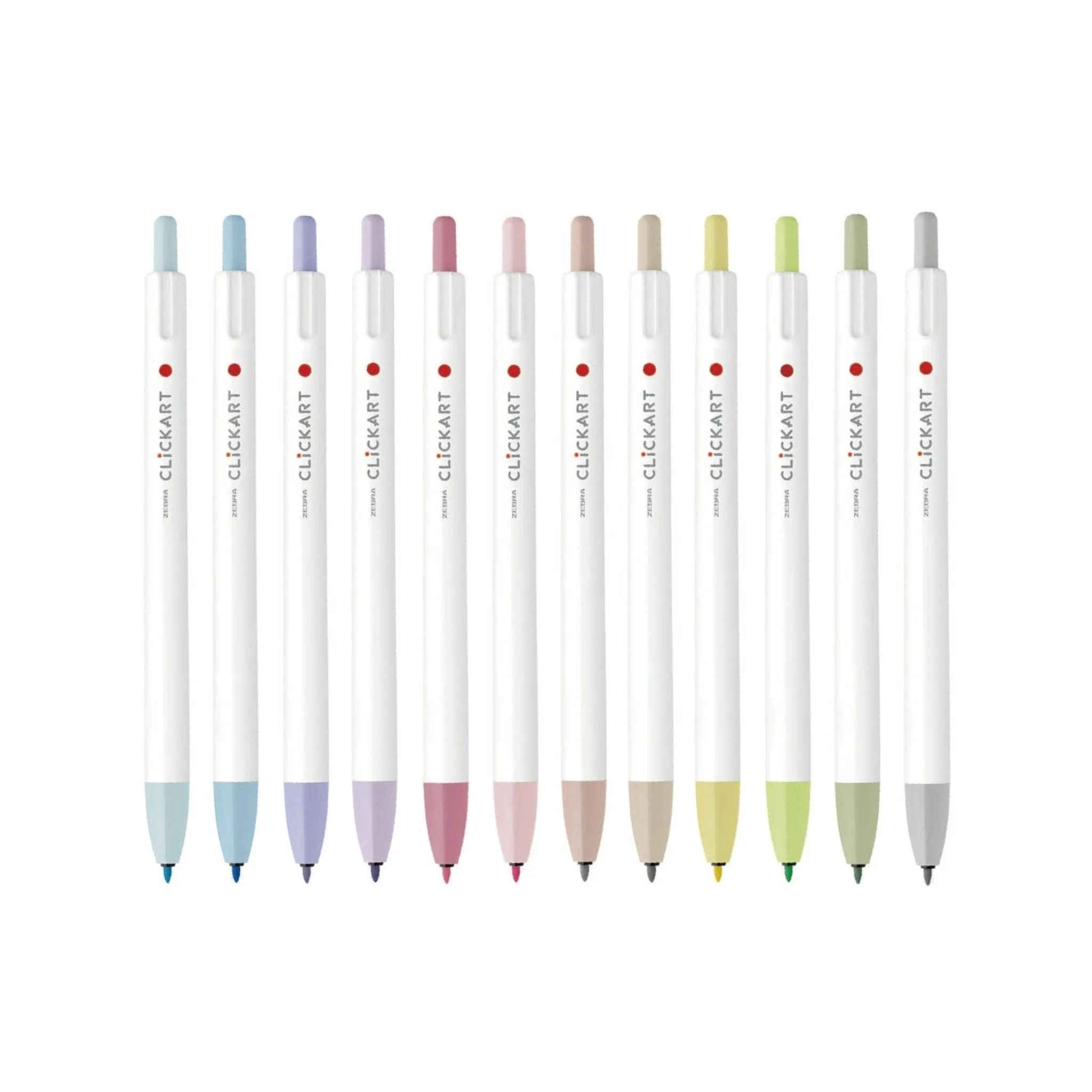 ZEBRA CLICKART Gentle light color WYSS22 0.6mm water-based pen single 12 color set