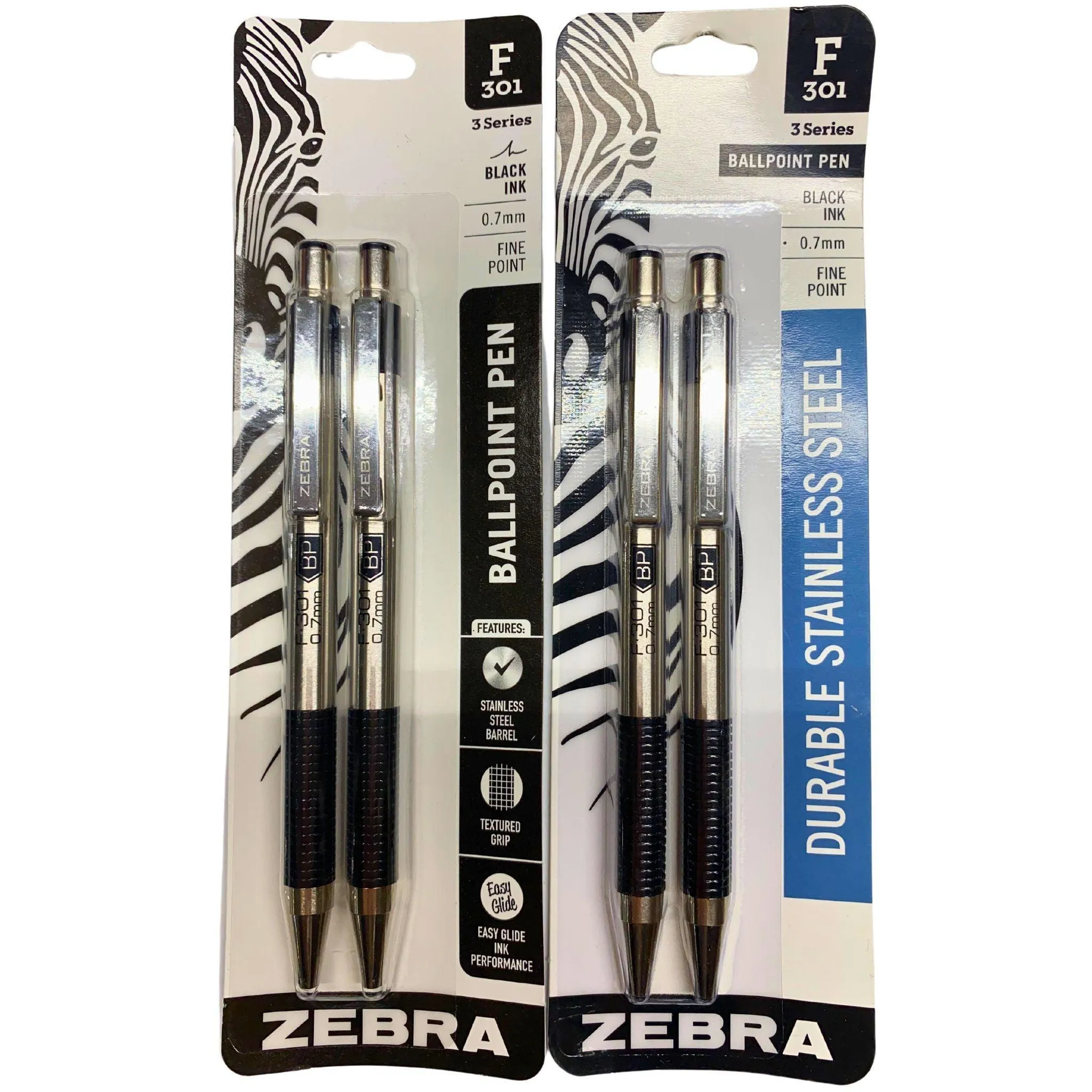 Zebra F 301 Ballpoint Pen Black ink 0.7mm Fine Point (50 Pcs Lot)