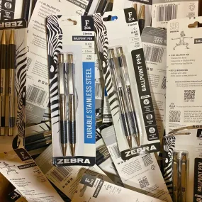 Zebra F 301 Ballpoint Pen Black ink 0.7mm Fine Point (50 Pcs Lot)